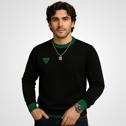 Suéter masculino prémium blanco de punto